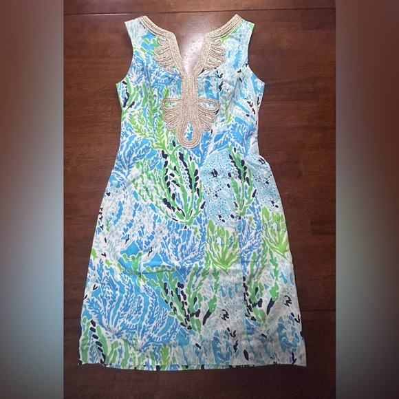 Lilly Pulitzer Dresses & Skirts - Lilly Pulitzer Janice Shift Spa Blue Lets Cha Cha Dress